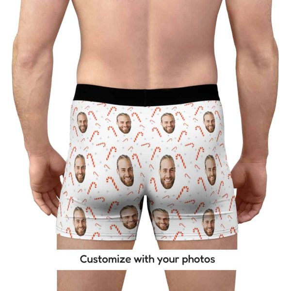 Candy Cane Underwear with Your Photos - Face Undies