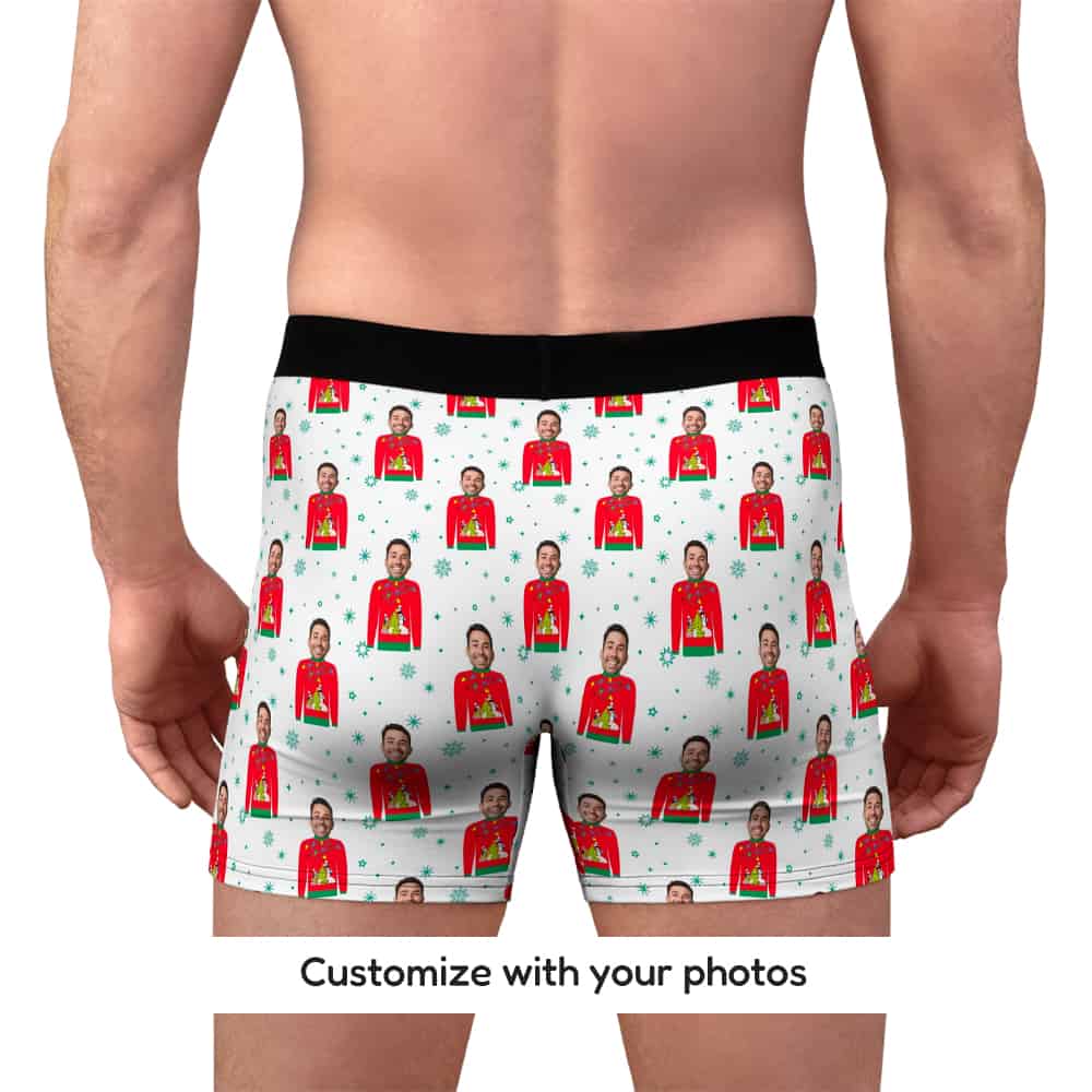 man christmas underwear back