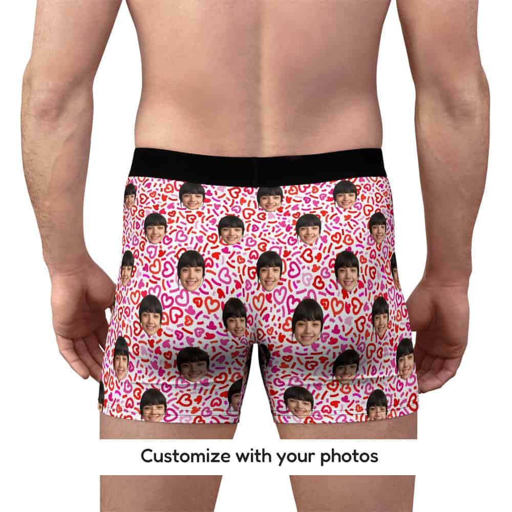 Heart Pattern Boxers Back
