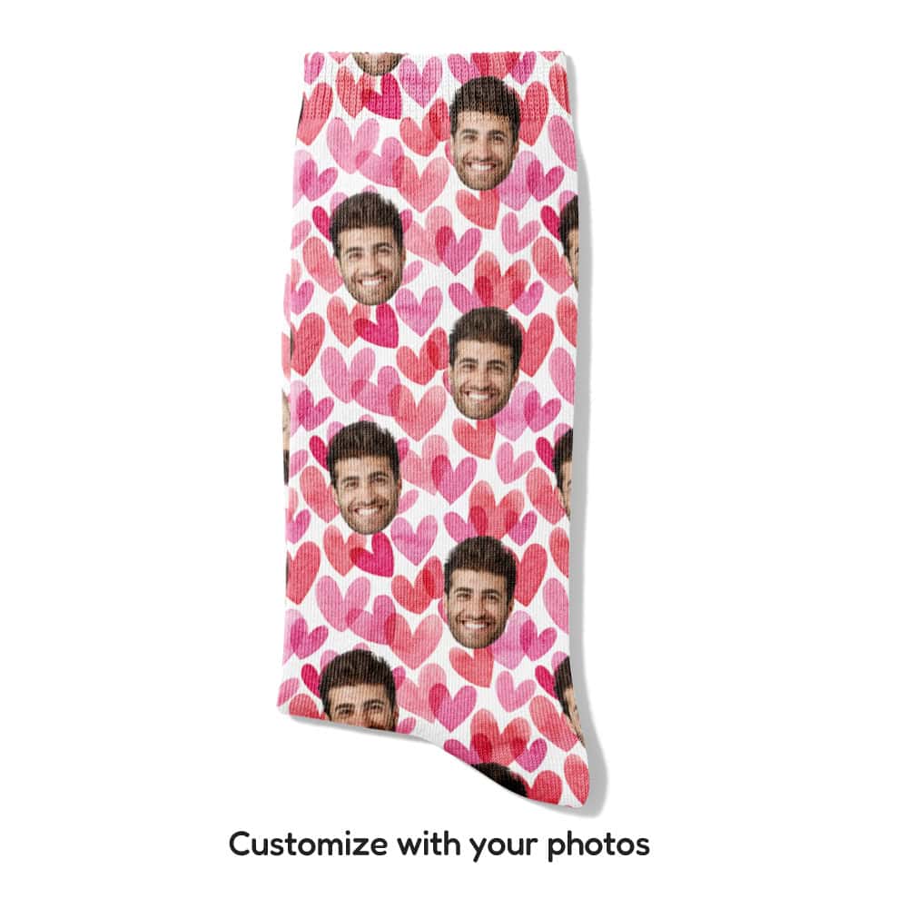 Pink Heart Socks Folded