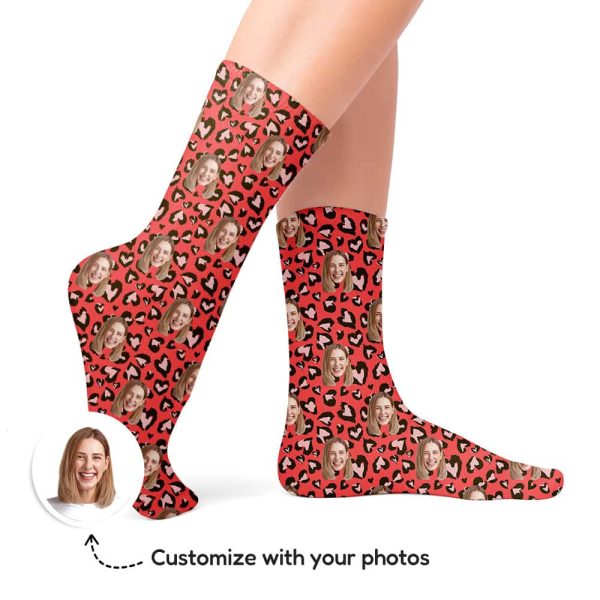 Red Leopard Socks