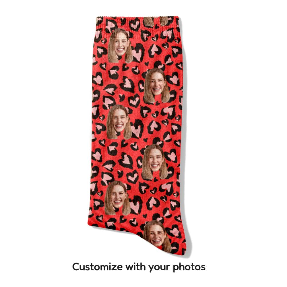 Red Leopard Socks Folded