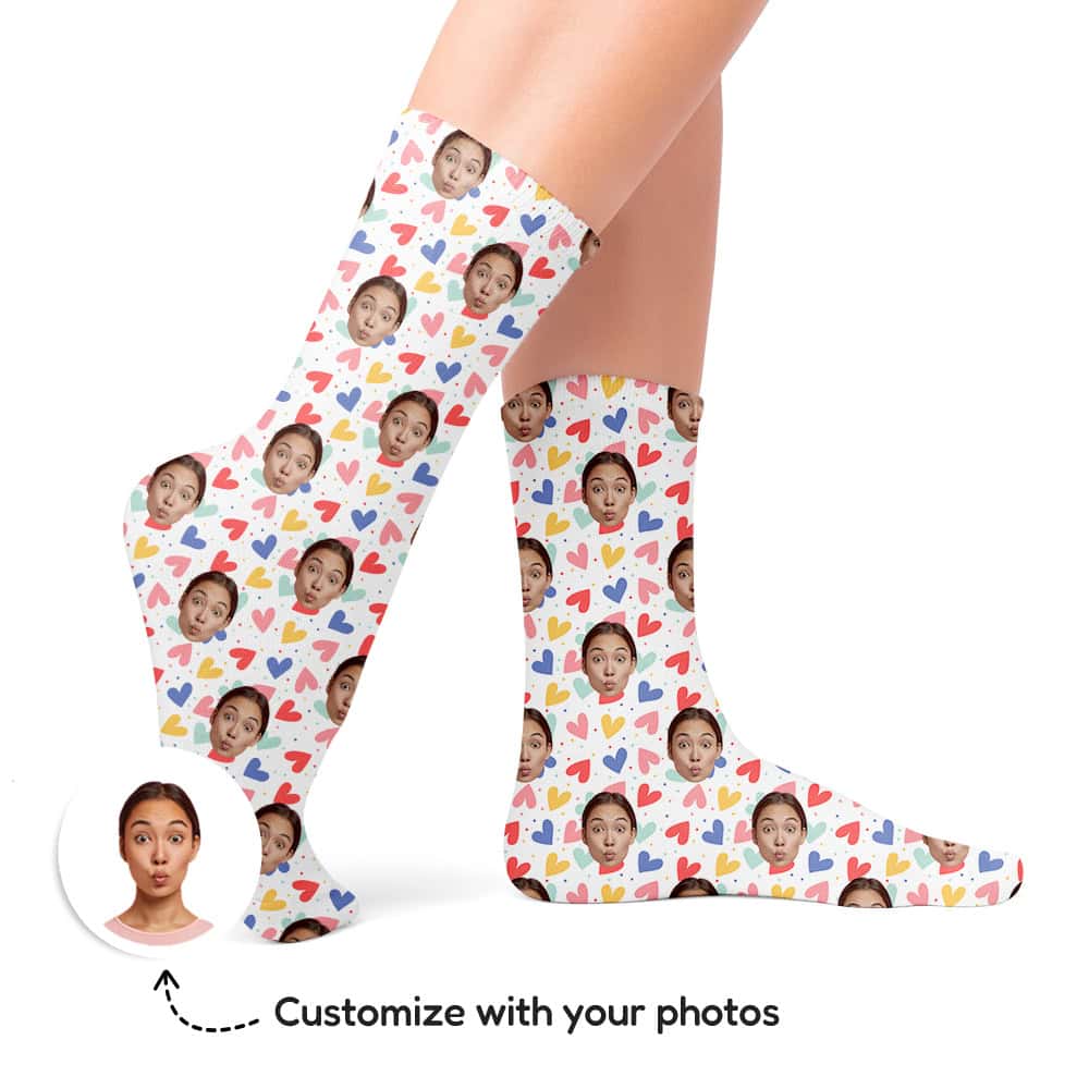 colorful heart socks