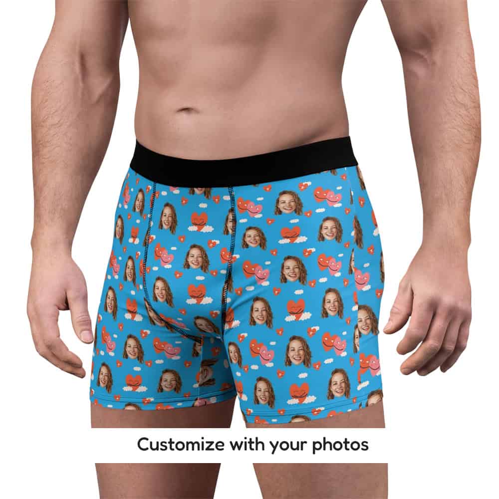 heart print boxers front
