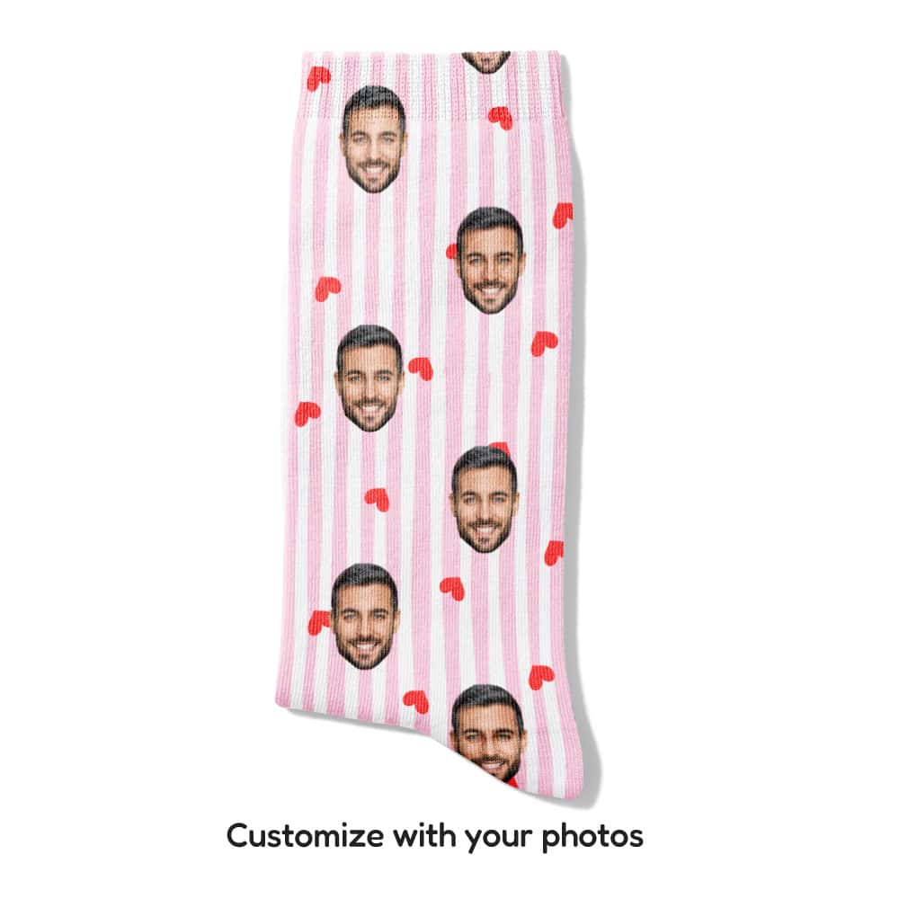 pink striped socks folded